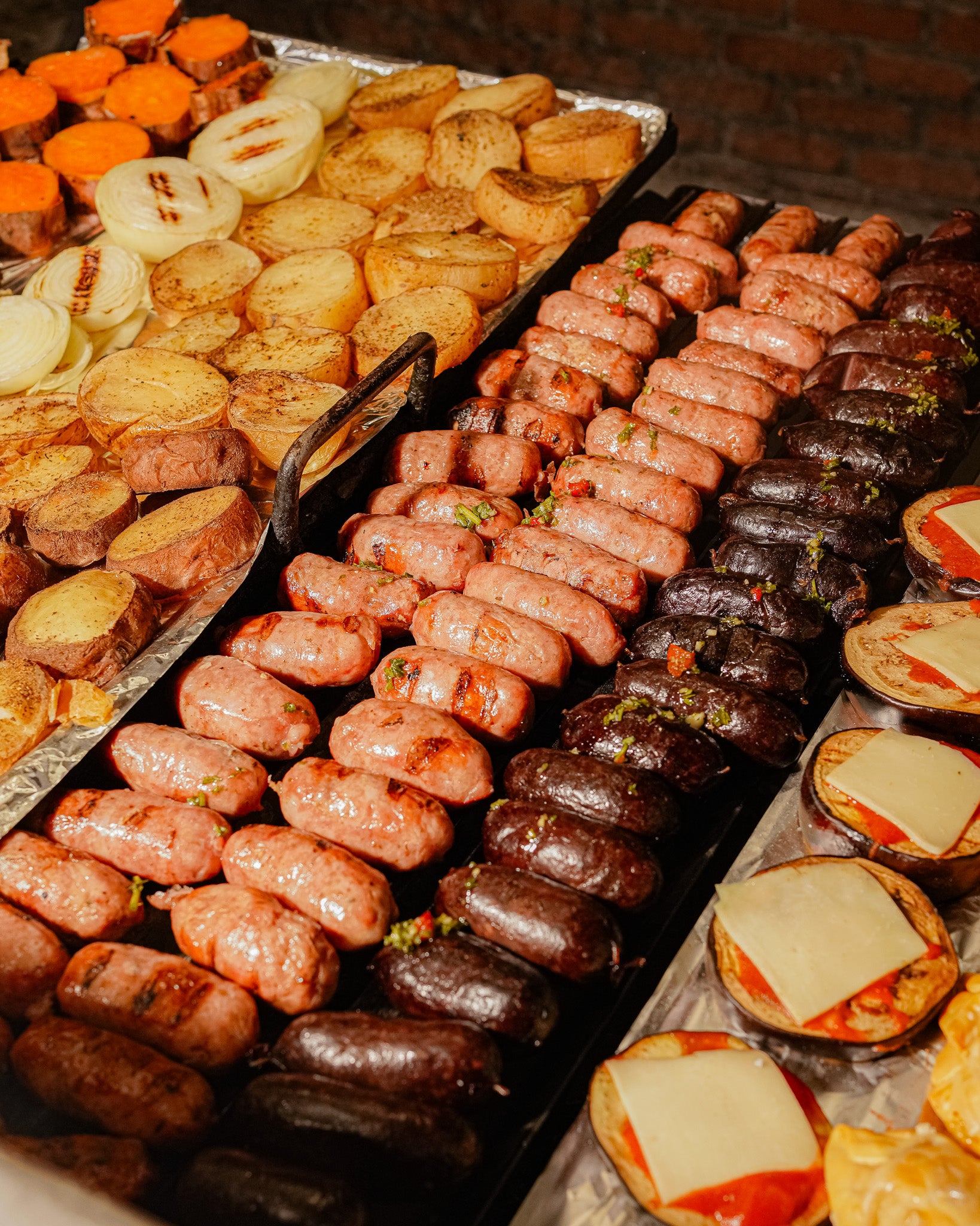 Traditional Argentine sausage and chorizo on the grill