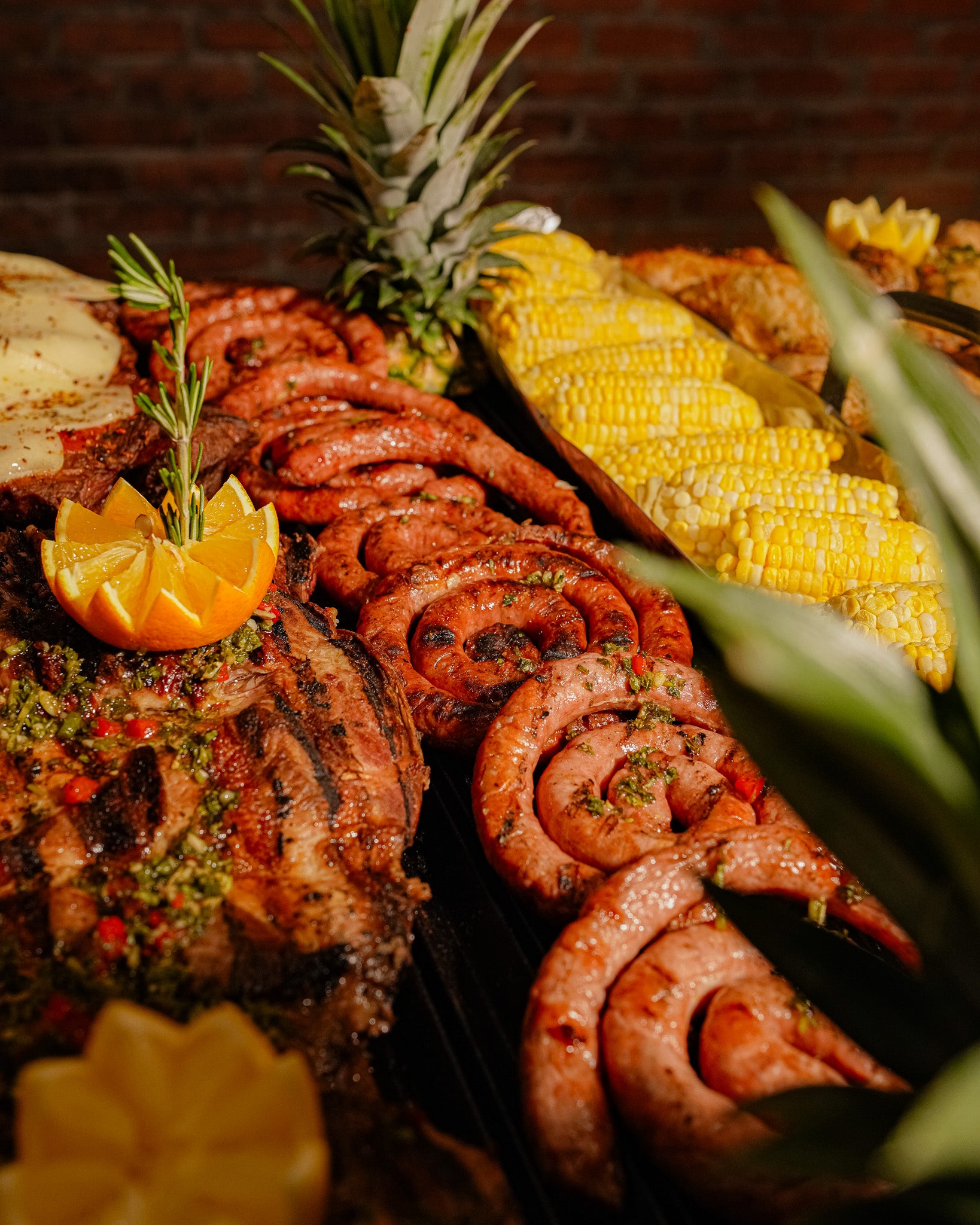 Parrillada argentina auténtica servida tipo buffet